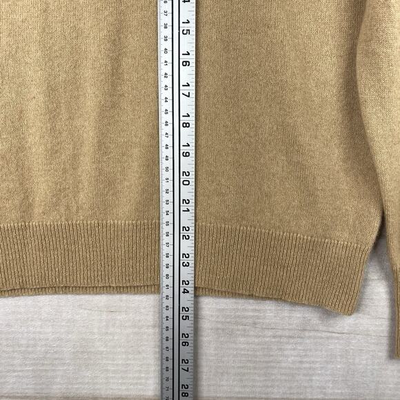 Halogen Sweater XL Tan Cashmere Crew Neck Pullover Soft Knit Boat Neck Classic - Picture 4 of 7
